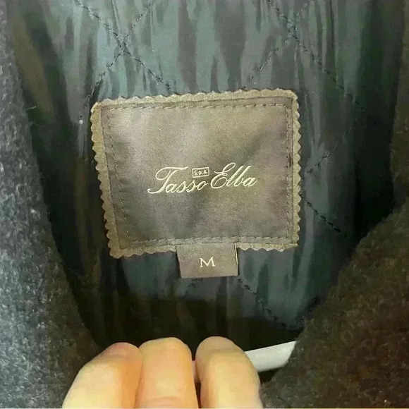 Tasso Elba Trench Coat Men’s Medium Black Wool Blend Duffle Parka Jacket Lined - Picture 10 of 12